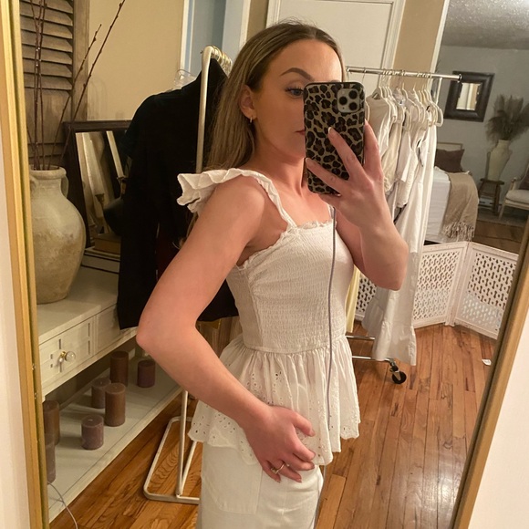 White Ruffled Women's Top - Picture 2 of 2